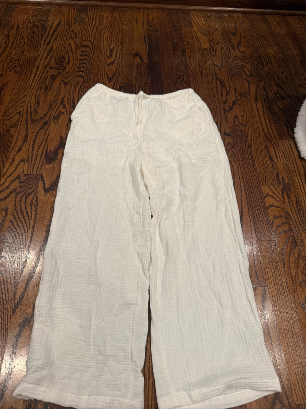 White Lightweight linen Wide-Leg Pants